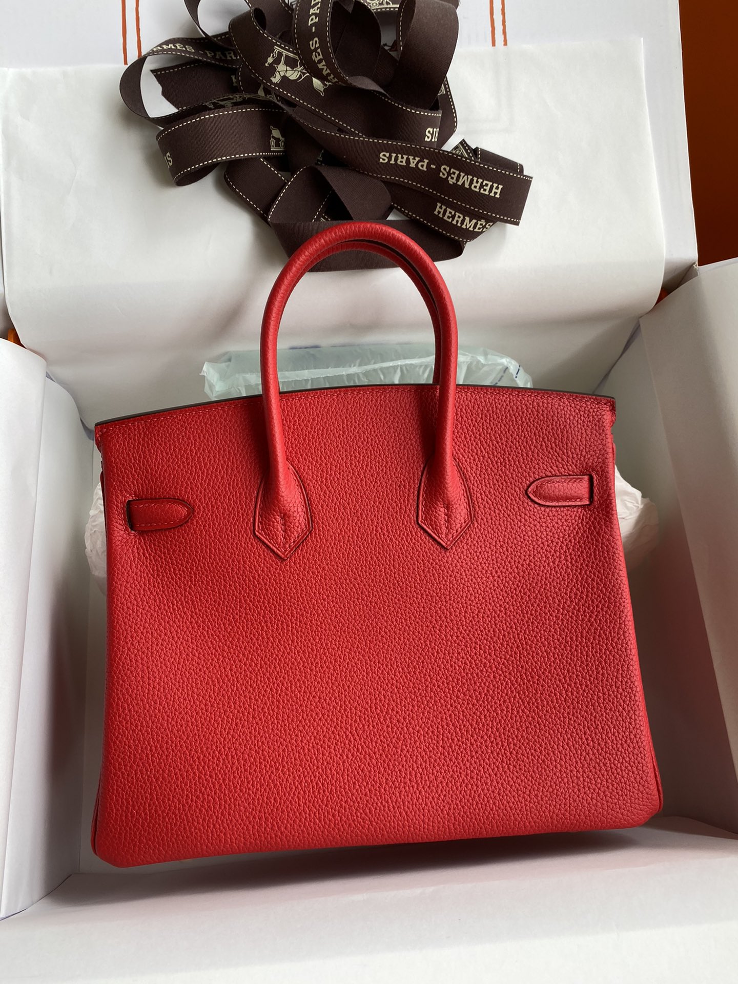 Hermes Birkin 25CM Togo Leather Handbag Red